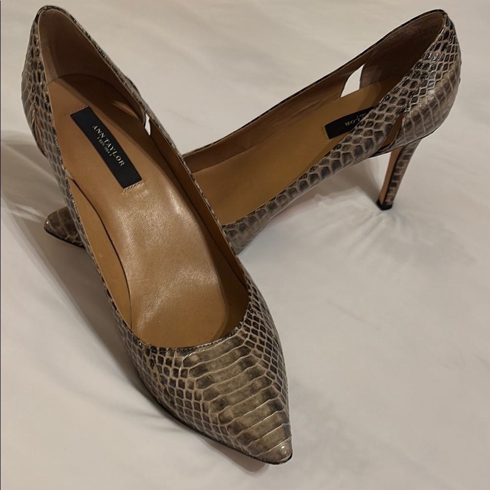 Nine West Brown Snakeskin Stiletto Heels